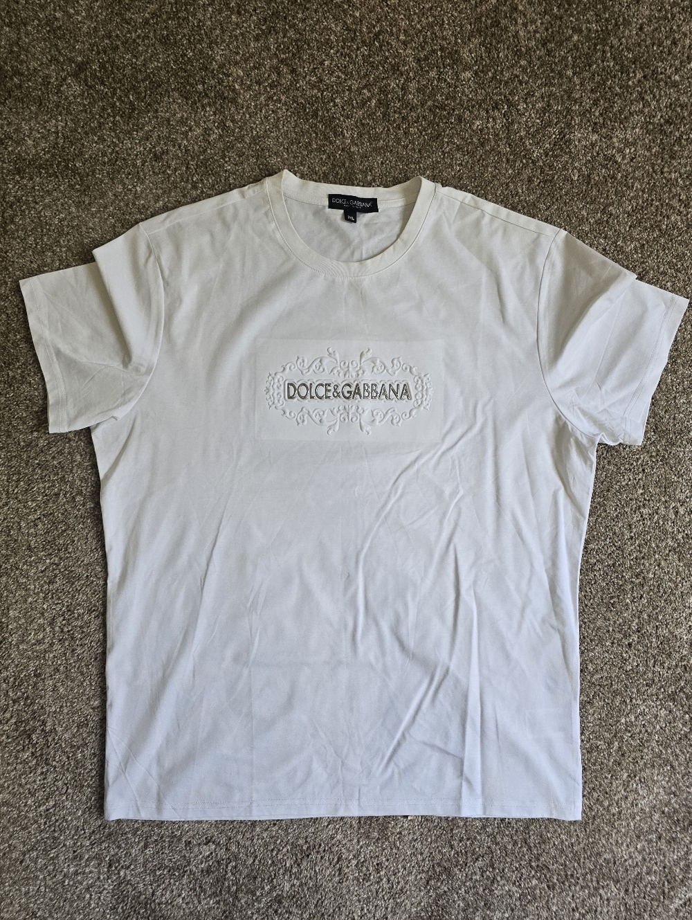 Dolce & Gabbana White Embroidered Logo Tee